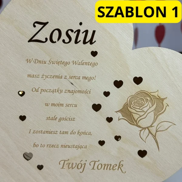 Personalizowane Serce Miłości z życzeniami i lampkami