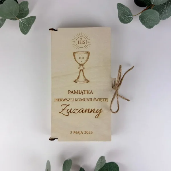 Pamiątka Pierwszej Komunii Świętej - Personalizowane Pudełko na Pieniądze