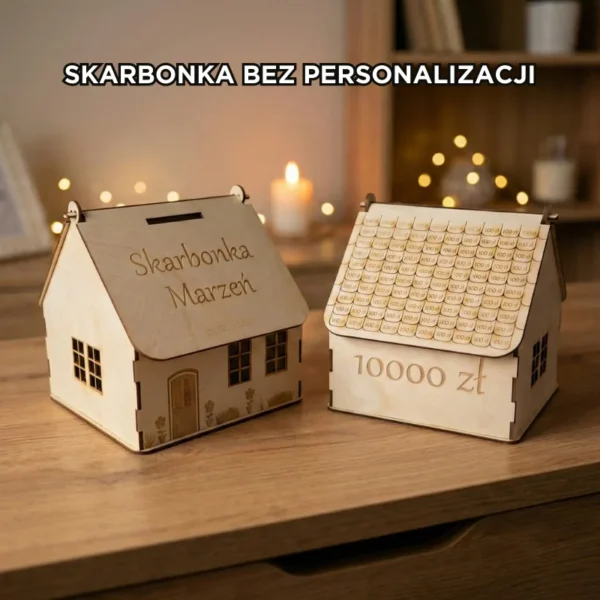 Domek skarbonka z celem do wykreślania
