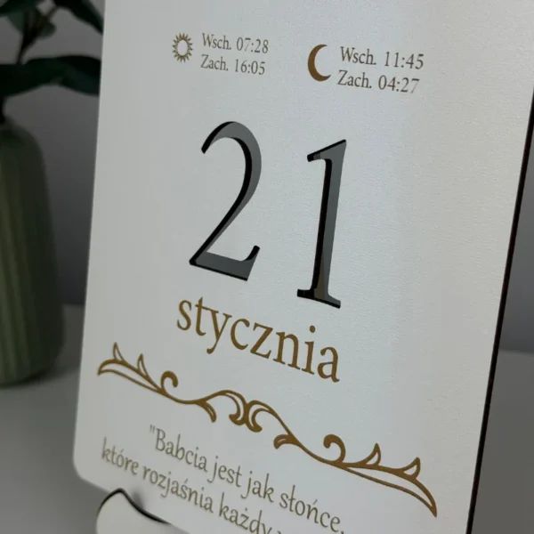 Kartka z kalendarza - Prezent na Dzień Babci i Dziadka