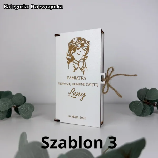 Pamiątka Pierwszej Komunii Świętej - Personalizowane Pudełko na Pieniądze