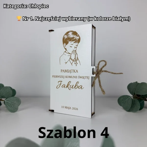 Pamiątka Pierwszej Komunii Świętej - Personalizowane Pudełko na Pieniądze