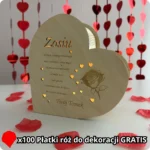 Personalizowane Serce Miłości z życzeniami i lampkami