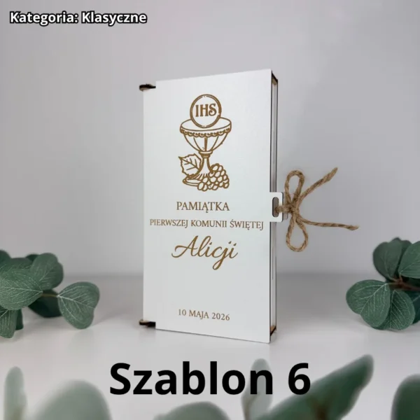 Pamiątka Pierwszej Komunii Świętej - Personalizowane Pudełko na Pieniądze