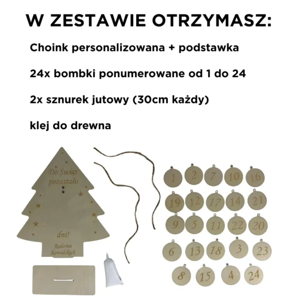 Choinka Adwentowa + 24 bombki: Świąteczne odliczanie