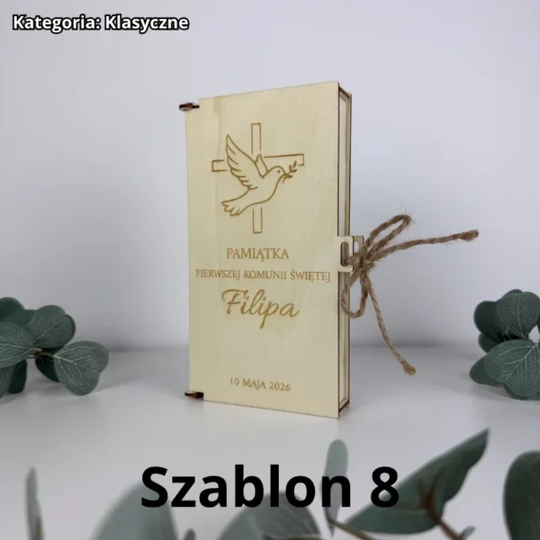 Pamiątka Pierwszej Komunii Świętej - Personalizowane Pudełko na Pieniądze