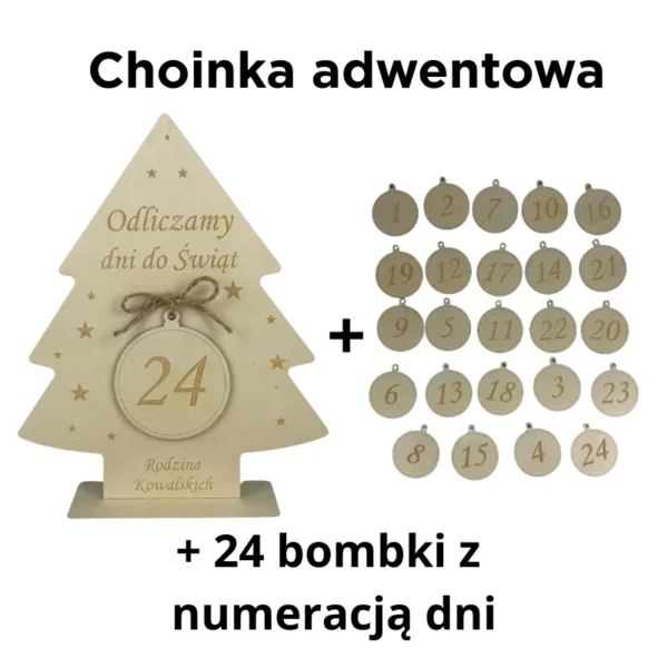 Choinka Adwentowa + 24 bombki: Świąteczne odliczanie