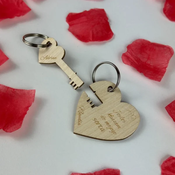 Personalizowane Zawieszki: Serce z kluczem