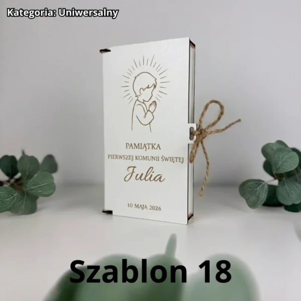 Pamiątka Pierwszej Komunii Świętej - Personalizowane Pudełko na Pieniądze