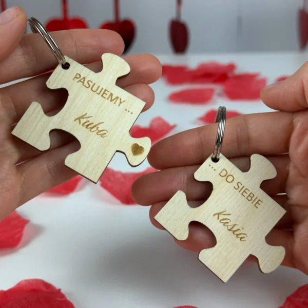 3 Personalizowane Zawieszki: Puzzle miłości