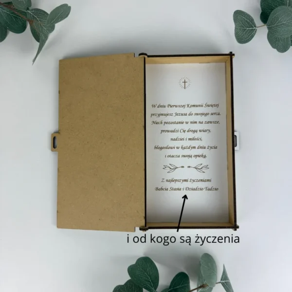 Pamiątka Pierwszej Komunii Świętej - Personalizowane Pudełko na Pieniądze