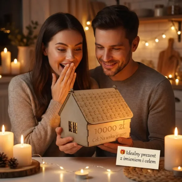 Domek skarbonka z celem do wykreślania