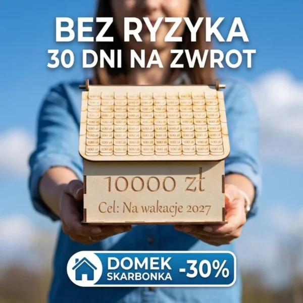 Domek skarbonka z celem do wykreślania