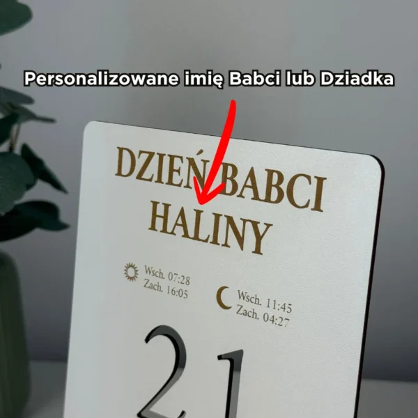 Kartka z kalendarza - Prezent na Dzień Babci i Dziadka