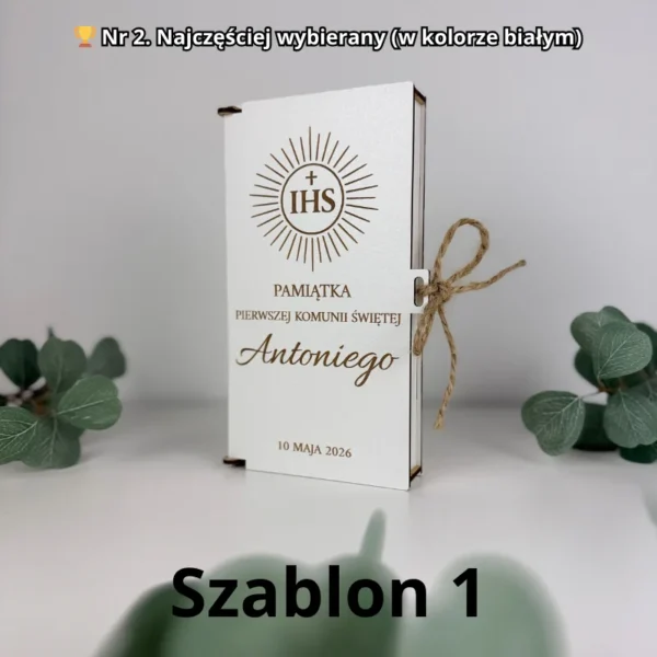 Pamiątka Pierwszej Komunii Świętej - Personalizowane Pudełko na Pieniądze