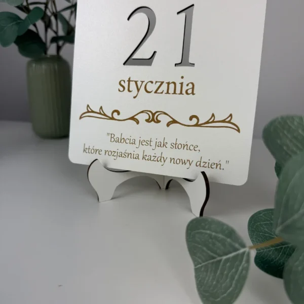 Kartka z kalendarza - Prezent na Dzień Babci i Dziadka