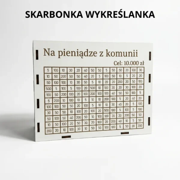Biała Skarbonka 10000zł z Celem: Na Pieniądze z Komunii