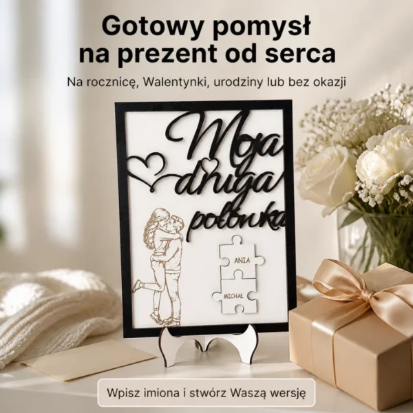 Personalizowana Ramka „Moja Druga Połówka” z Imionami