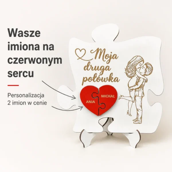 Personalizowane Puzzle „Moja Druga Połówka” z Imionami
