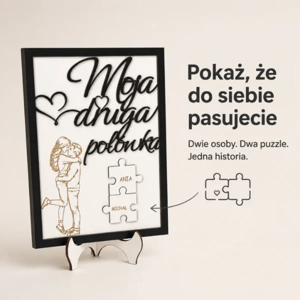 Personalizowana Ramka „Moja Druga Połówka” z Imionami