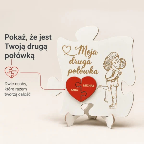 Personalizowane Puzzle „Moja Druga Połówka” z Imionami