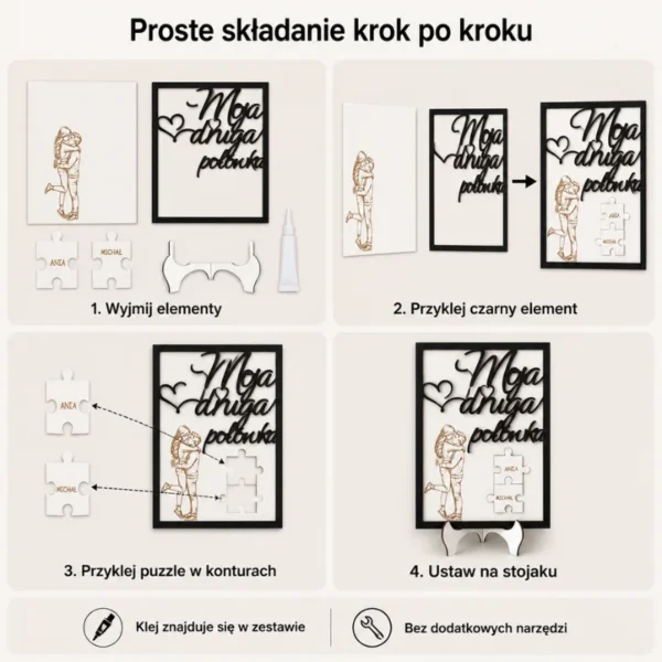 Personalizowana Ramka „Moja Druga Połówka” z Imionami
