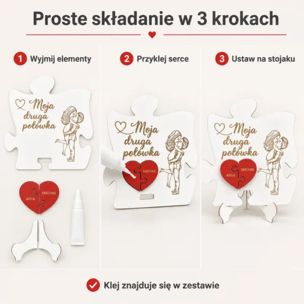 Personalizowane Puzzle „Moja Druga Połówka” z Imionami