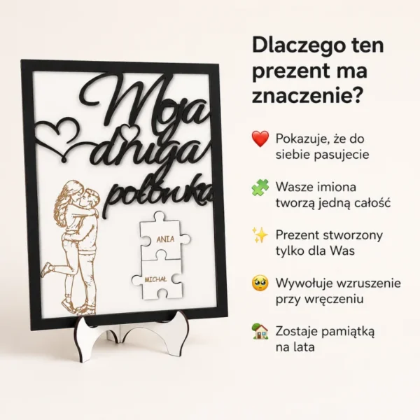 Personalizowana Ramka „Moja Druga Połówka” z Imionami
