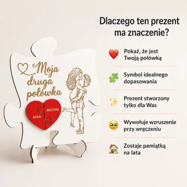 Personalizowane Puzzle „Moja Druga Połówka” z Imionami