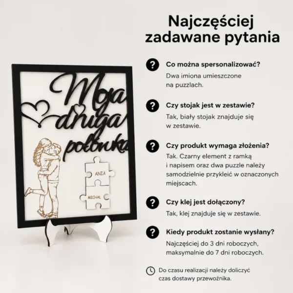 Personalizowana Ramka „Moja Druga Połówka” z Imionami