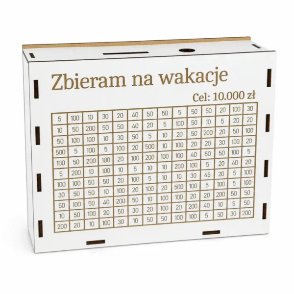 Skarbonka Wykreślanka z Twoim celem - odkładasz, wykreślasz, widzisz postęp
