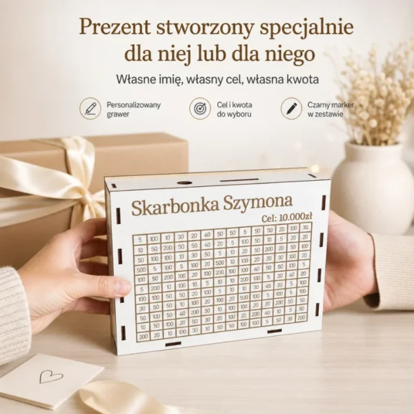 Personalizowana Skarbonka - Wrzucasz, wykreślasz, zbliżasz się do celu