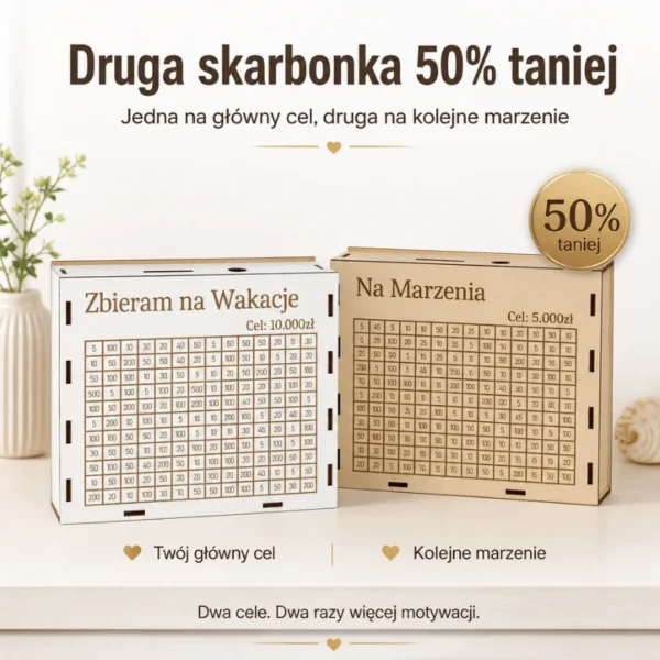 Personalizowana Skarbonka - Wrzucasz, wykreślasz, zbliżasz się do celu