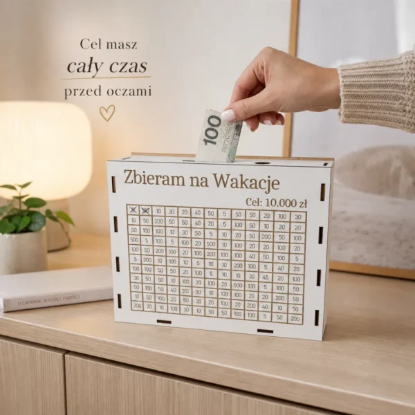 Personalizowana Skarbonka - Wrzucasz, wykreślasz, zbliżasz się do celu