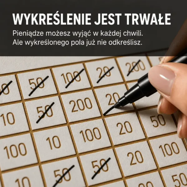 Skarbonka Wykreślanka z Twoim celem - odkładasz, wykreślasz, widzisz postęp