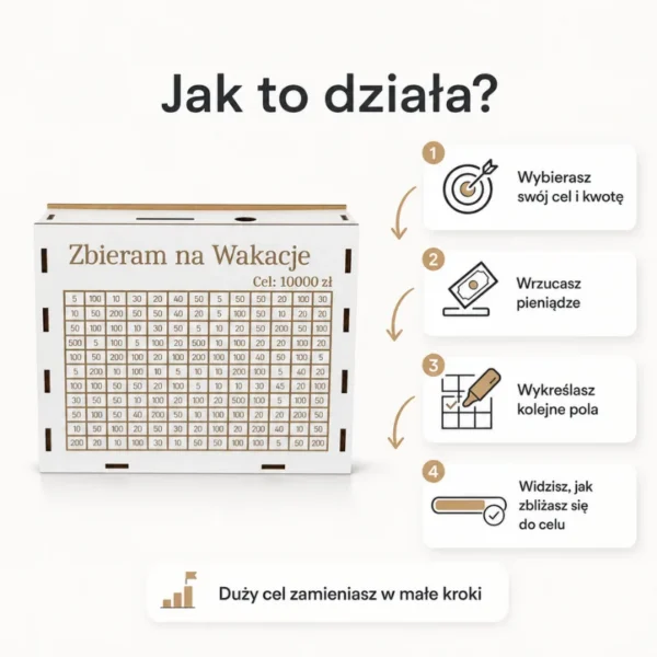 Personalizowana Skarbonka - Wrzucasz, wykreślasz, zbliżasz się do celu