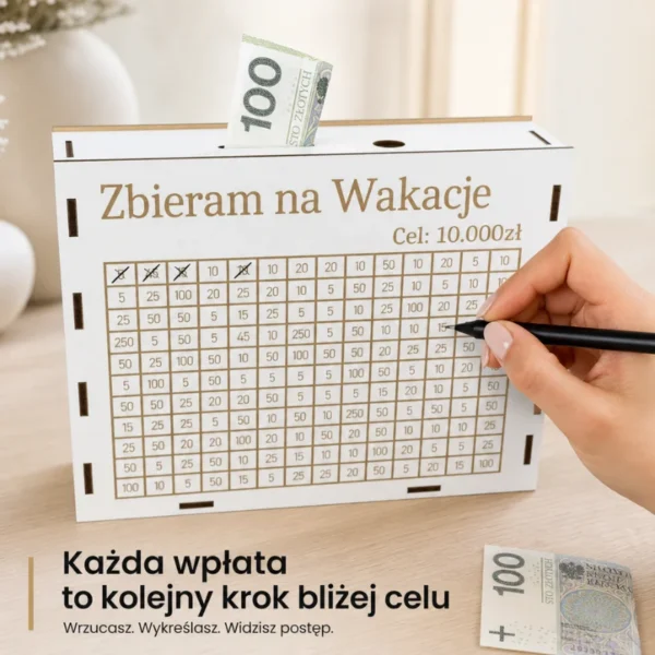 Personalizowana Skarbonka - Wrzucasz, wykreślasz, zbliżasz się do celu