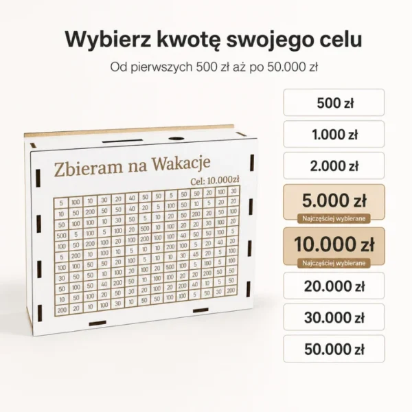 Personalizowana Skarbonka - Wrzucasz, wykreślasz, zbliżasz się do celu