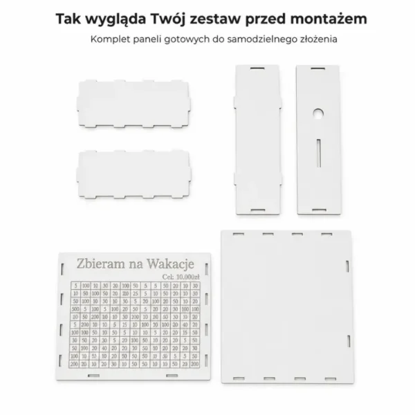 Skarbonka Wykreślanka z Twoim celem - odkładasz, wykreślasz, widzisz postęp